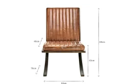 Narwana Ribbed Leather Lounger - Aged Tan