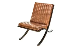 Narwana Ribbed Leather Lounger - Aged Tan