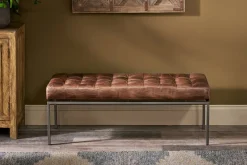 Nasan Leather Upholstered Bench
