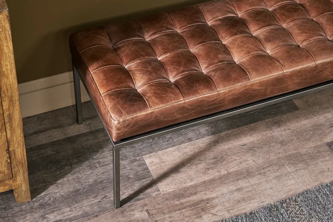 Nasan Leather Upholstered Bench