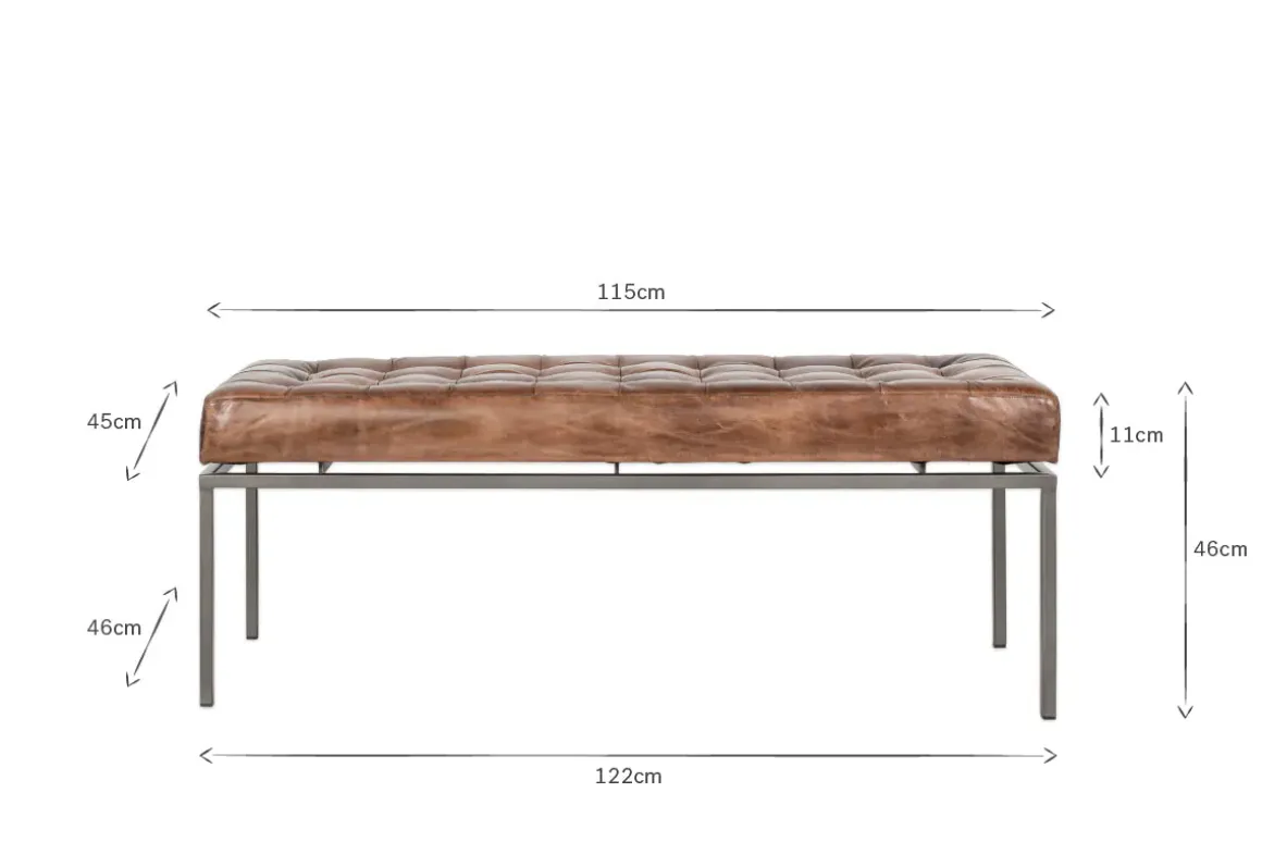 Nasan Leather Upholstered Bench