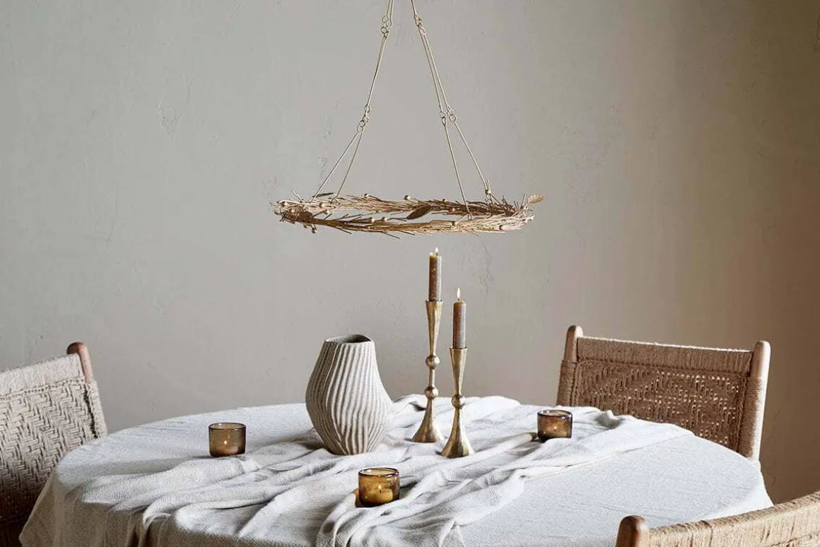 Natesa Hanging Wreath - Brass