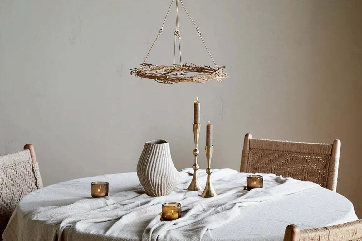 Natesa Hanging Wreath - Brass