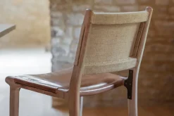 Nayan Leather & Jute Counter Chair - Tan