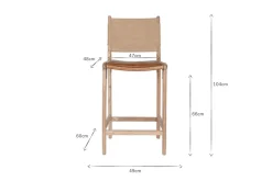 Nayan Leather & Jute Counter Chair - Tan