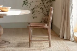 Nayan Leather & Jute Dining Chair - Tan