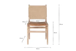 Nayan Leather & Jute Dining Chair - Tan