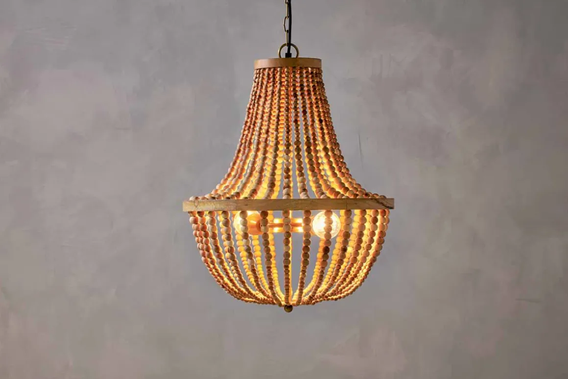 Neela Mango Wood Pendant - Natural