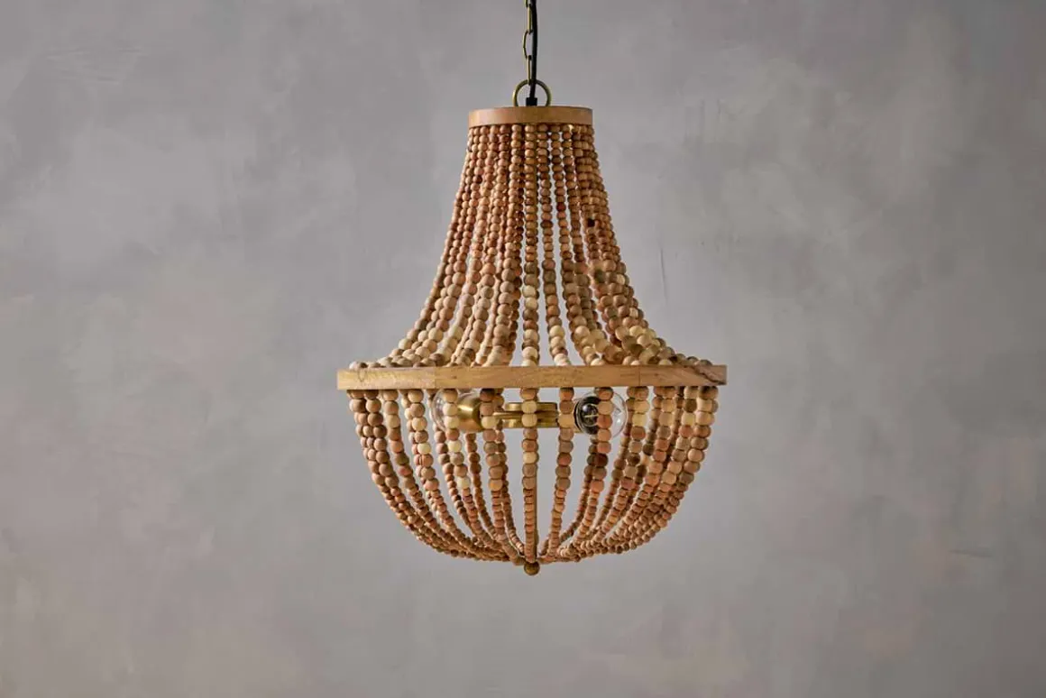 Neela Mango Wood Pendant - Natural