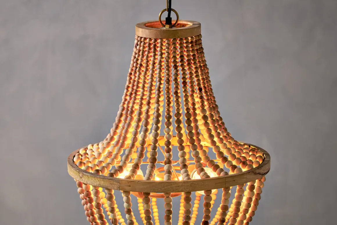 Neela Mango Wood Pendant - Natural