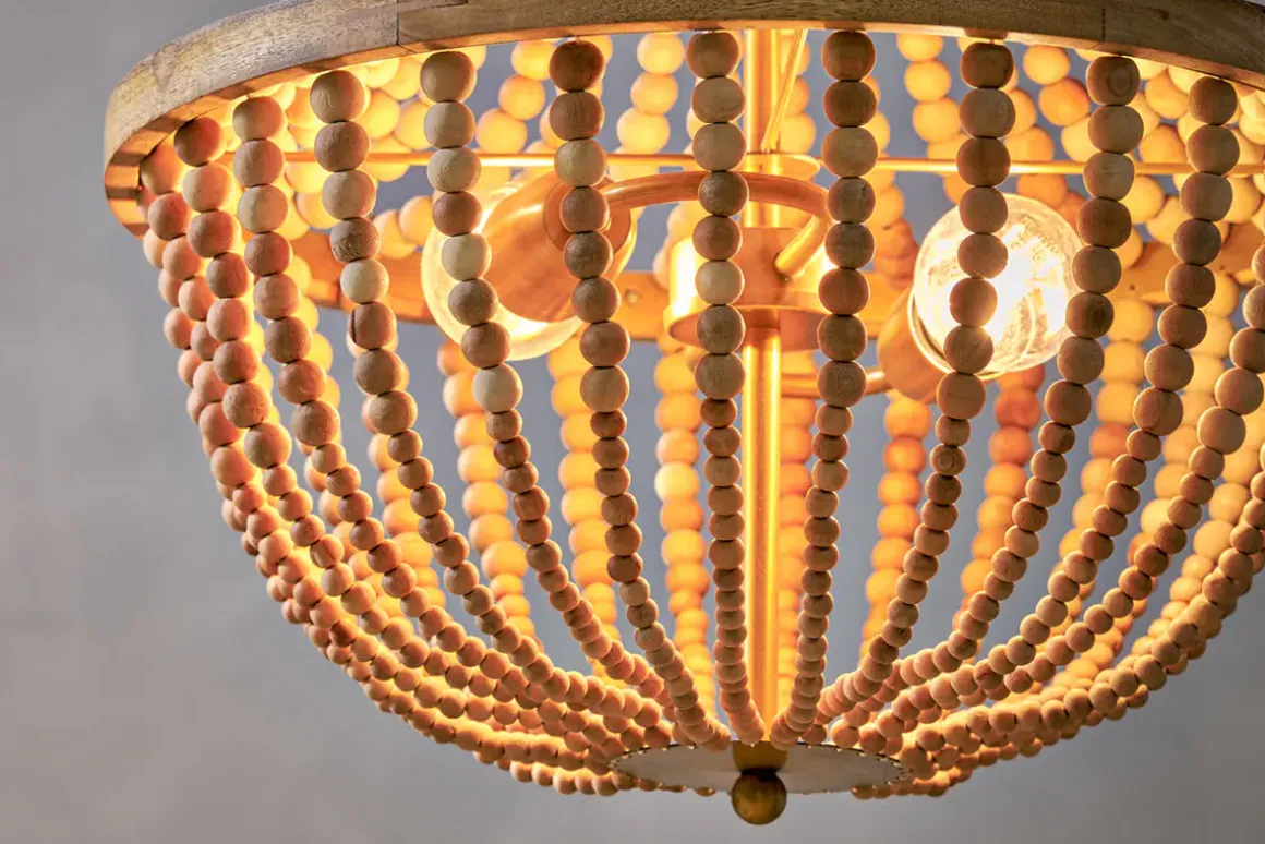 Neela Mango Wood Pendant - Natural