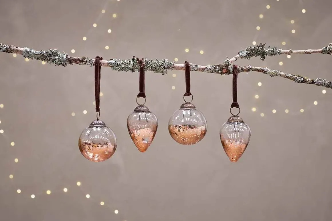 Nevasa Baubles - Clear & Antique Copper (Set of 4)