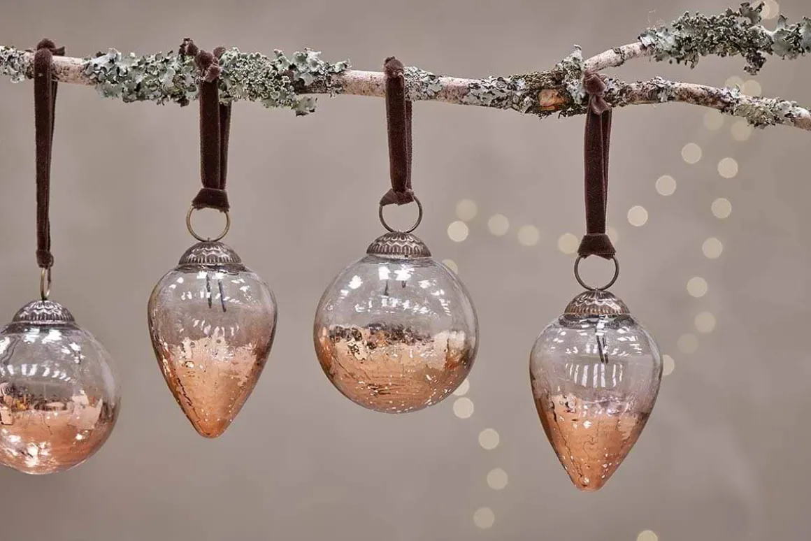 Nevasa Baubles - Clear & Antique Copper (Set of 4)