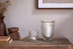 Nia Recycled Glass Candle Holder - Clear