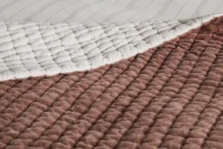Nidra Velvet & Linen Bed Quilt - Rust