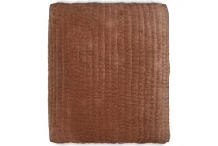 Nidra Velvet & Linen Bed Quilt - Rust