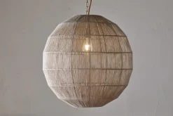 Nilaveli Woven Jute Sphere Pendant - Natural