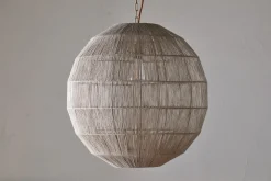 Nilaveli Woven Jute Sphere Pendant - Natural