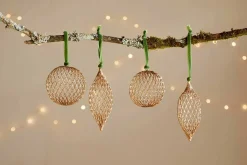 Nirav Wire Baubles - Brass (Set of 4)