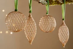 Nirav Wire Baubles - Brass (Set of 4)