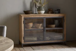 Nirvi Mango Wood & Iron Sideboard - Black