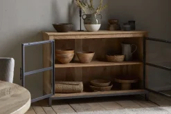 Nirvi Mango Wood & Iron Sideboard - Black