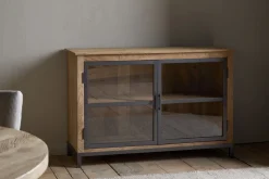 Nirvi Mango Wood & Iron Sideboard - Black