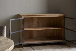 Nirvi Mango Wood & Iron Sideboard - Black