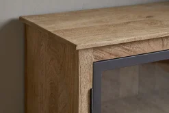 Nirvi Mango Wood & Iron Sideboard - Black