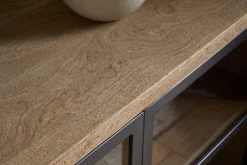 Nirvi Mango Wood & Iron Sideboard - Black