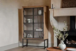 Nirvi Wood & Iron Cabinet - Black