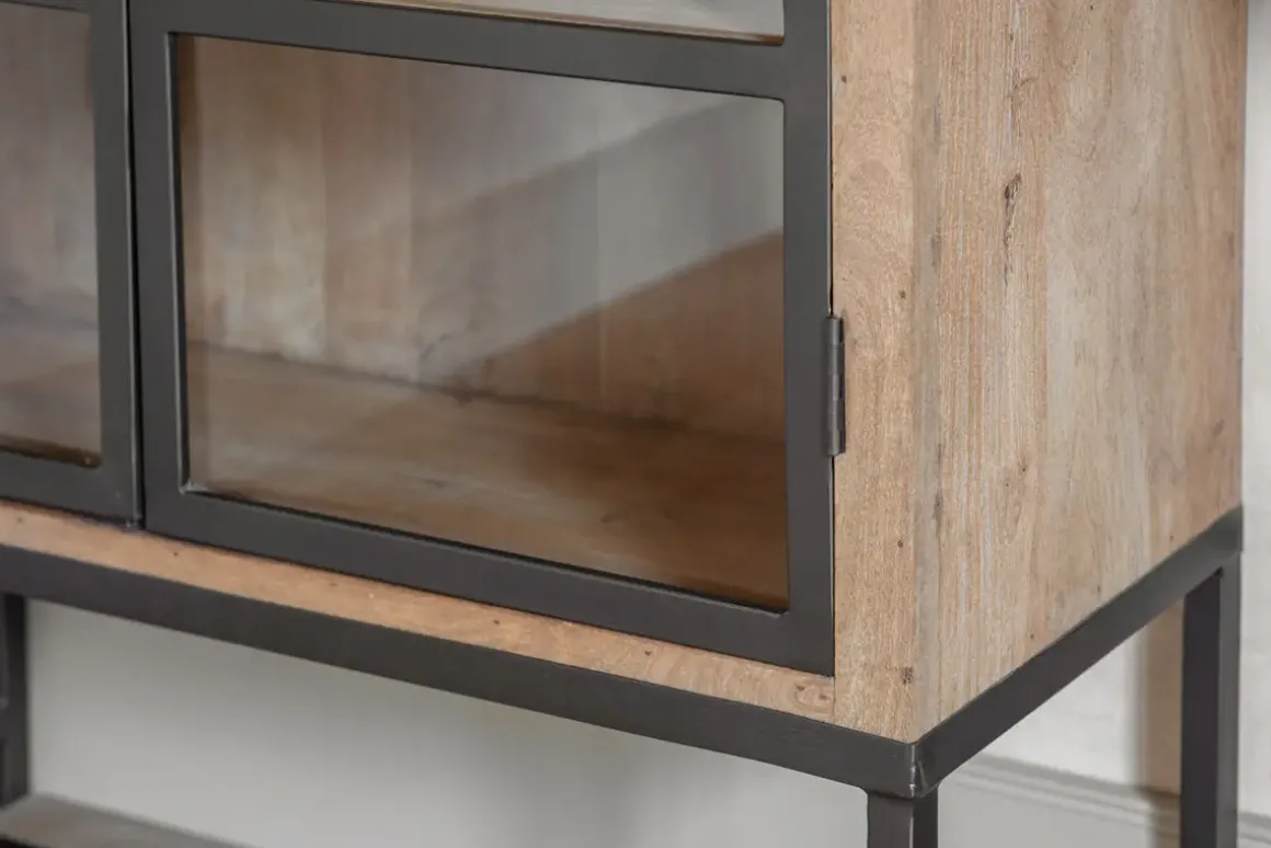 Nirvi Wood & Iron Cabinet - Black