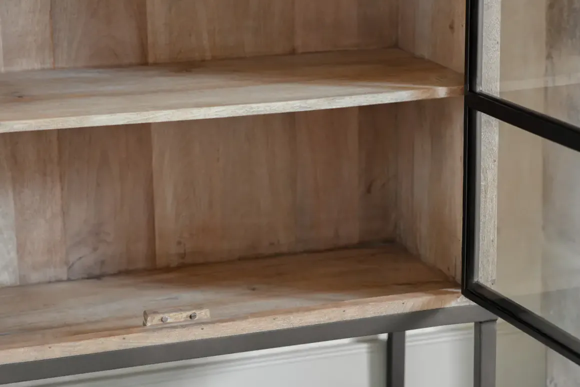 Nirvi Wood & Iron Cabinet - Black