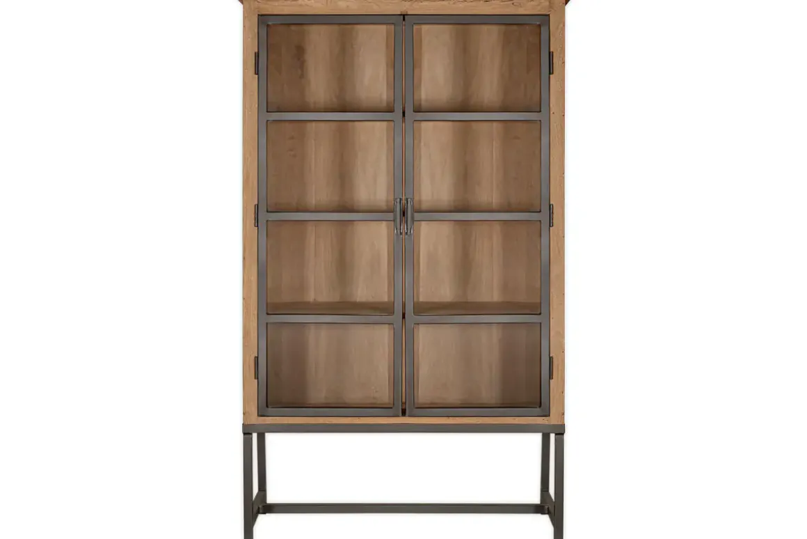 Nirvi Wood & Iron Cabinet - Black