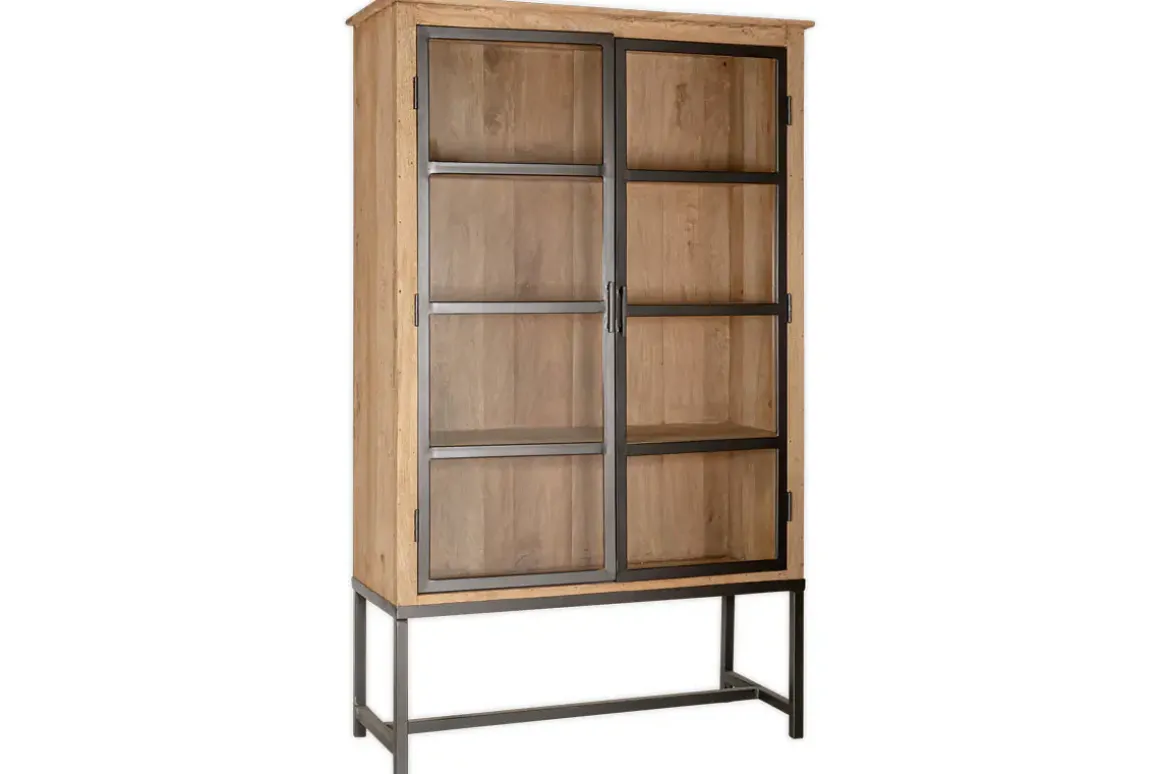 Nirvi Wood & Iron Cabinet - Black