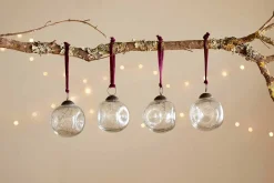 Nishan Pinched Baubles - Clear (Set of 4)