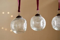 Nishan Pinched Baubles - Clear (Set of 4)
