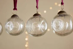 Nishan Pinched Baubles - Clear (Set of 4)