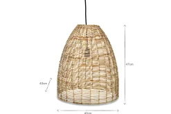 Noko Rattan Conical Pendant - Natural