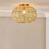 Noko Rattan Flush Ceiling Light