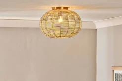 Noko Rattan Flush Ceiling Light