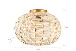 Noko Rattan Flush Ceiling Light