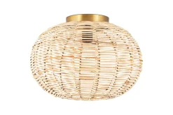 Noko Rattan Flush Ceiling Light