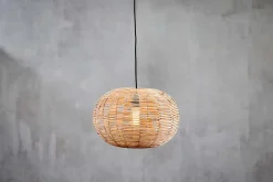 Noko Wicker Round Pendant - Natural - Large