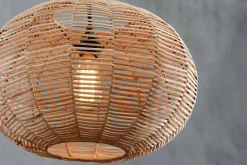 Noko Wicker Round Pendant - Natural - Large