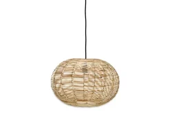 Noko Wicker Round Pendant - Natural - Large