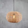 Noko Wicker Round Pendant - Natural - Small