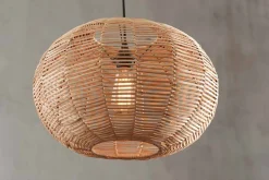 Noko Wicker Round Pendant - Natural - Small