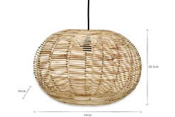 Noko Wicker Round Pendant - Natural - Small