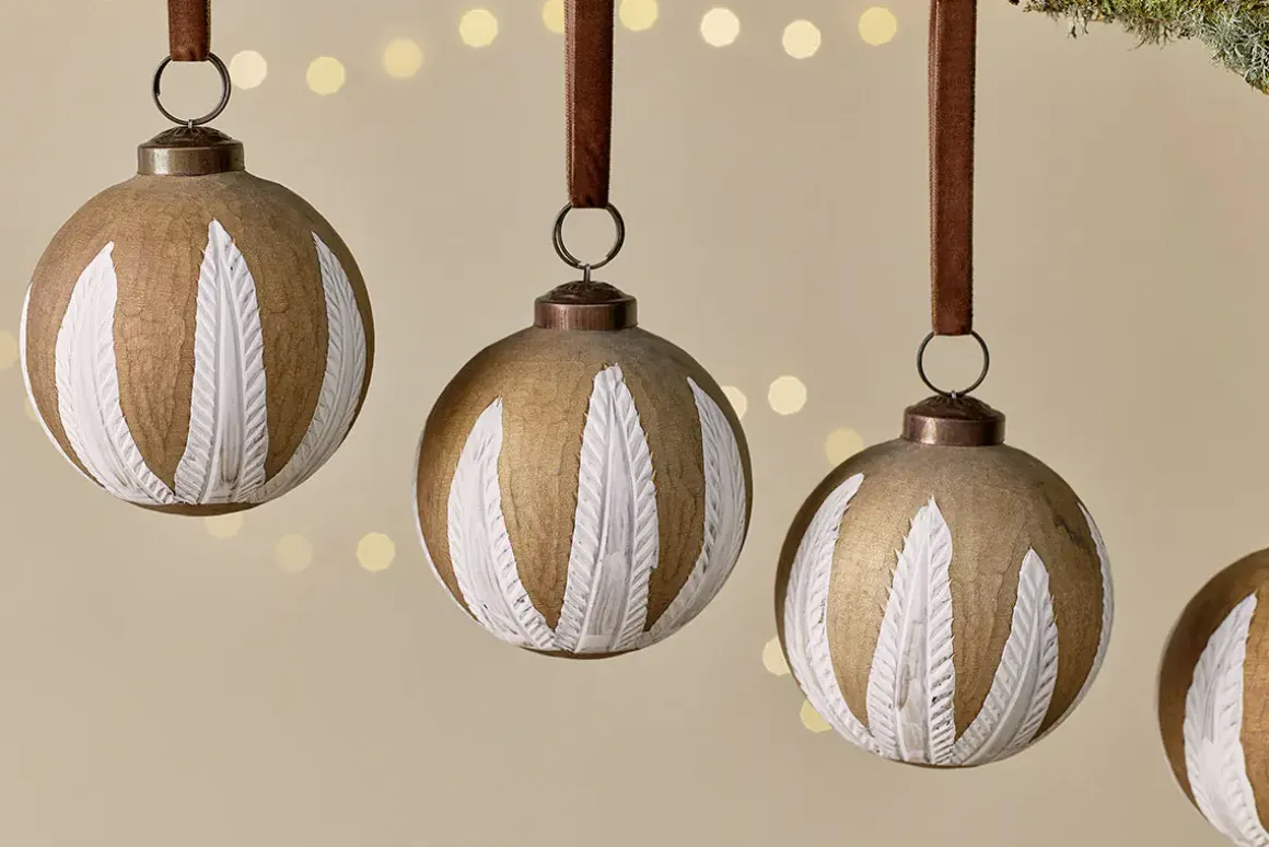 Nori Baubles - Gold & Cream - (Set of 4)